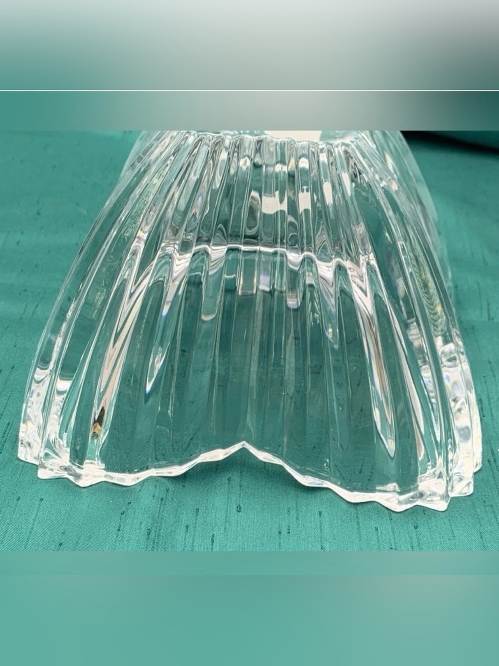 Mikasa Crystal Lydia Fluted Tulip Bowl Clear Glass Scalloped Candy Dish Japan - Picture 3 of 8